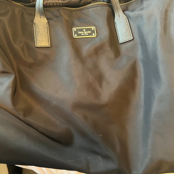 kate spade black blake avenue filipa large nylon travel duffle weekender bag - Picture 10 of 15